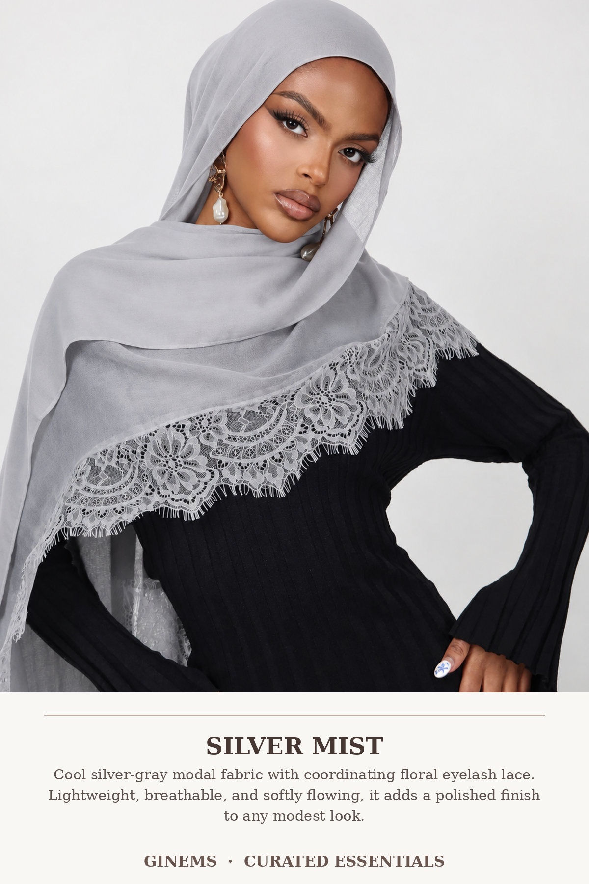 Lace-Trim Modal Hijab – view 12