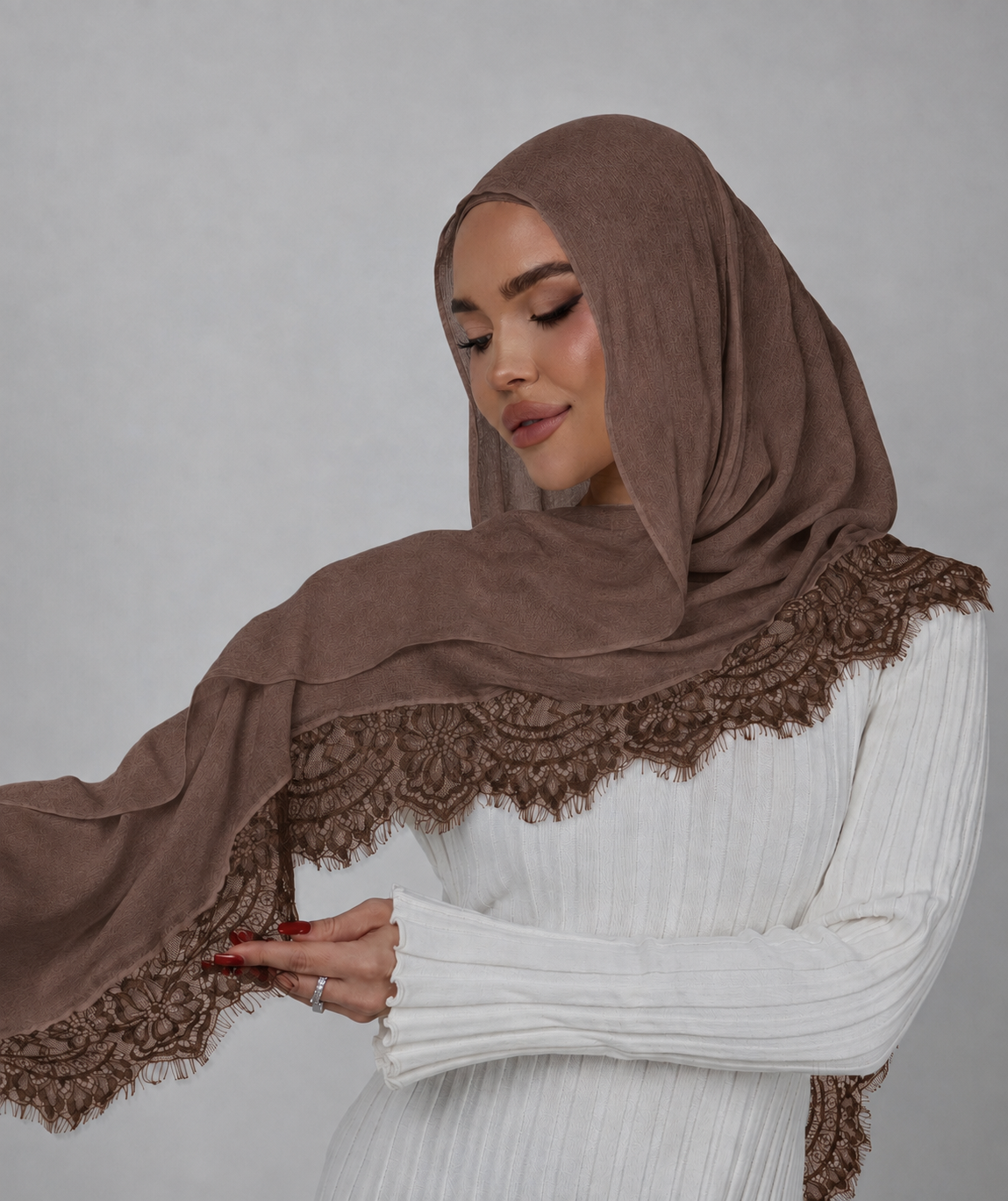 Lace-Trim Modal Hijab – view 9