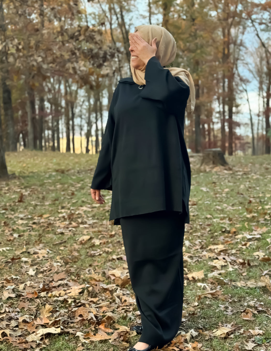 Noora Maxi Skirt Set-BROWN