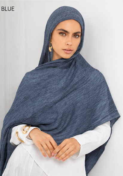 Modal Crinkle Hijab -Beige
