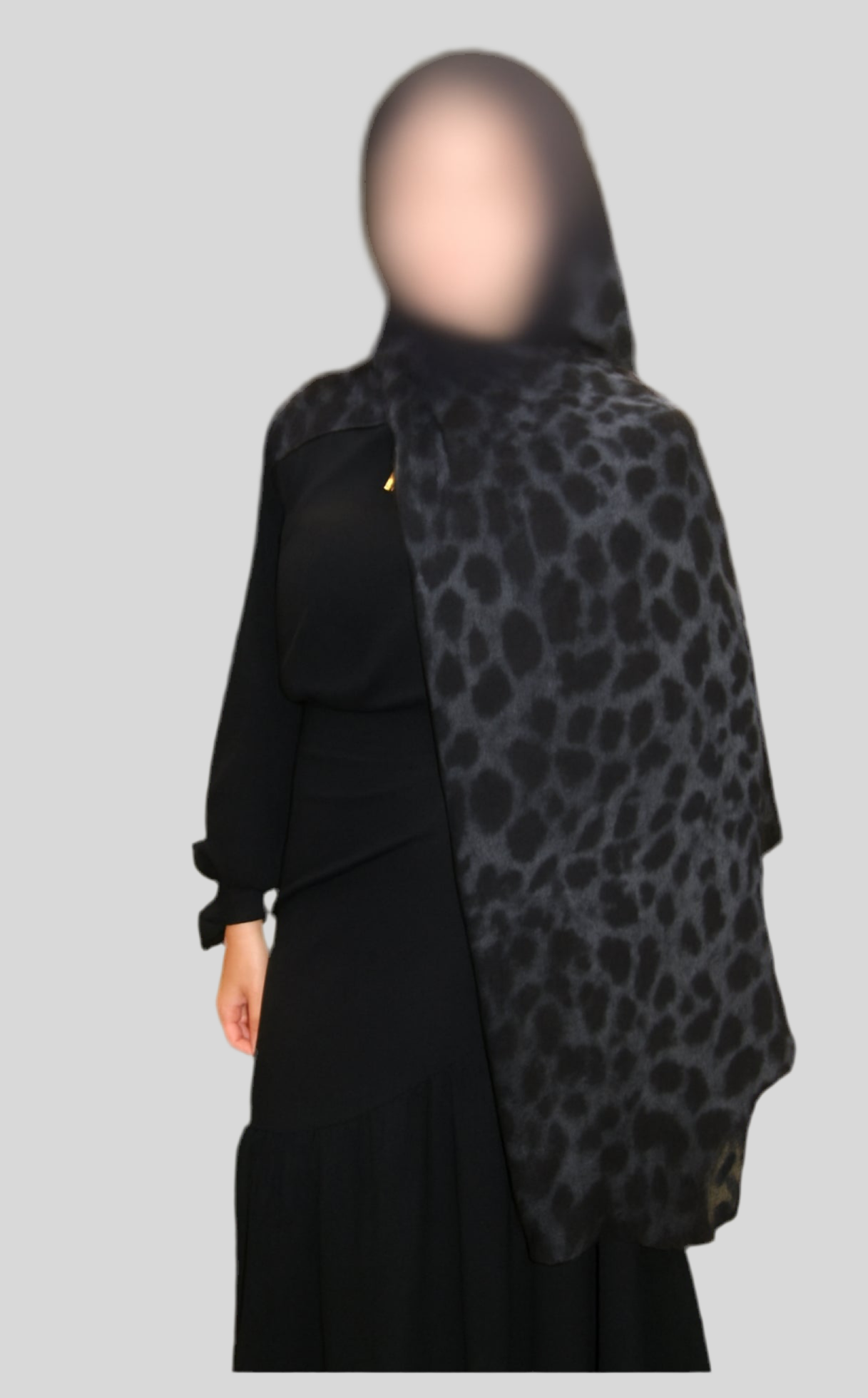 Black leopard modal hijab