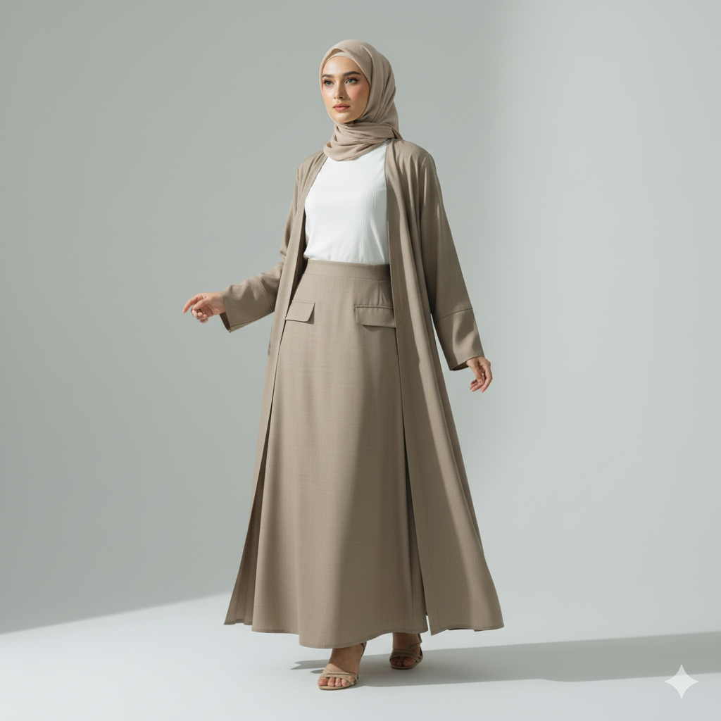 Aya Skirt Set- Natural Beige