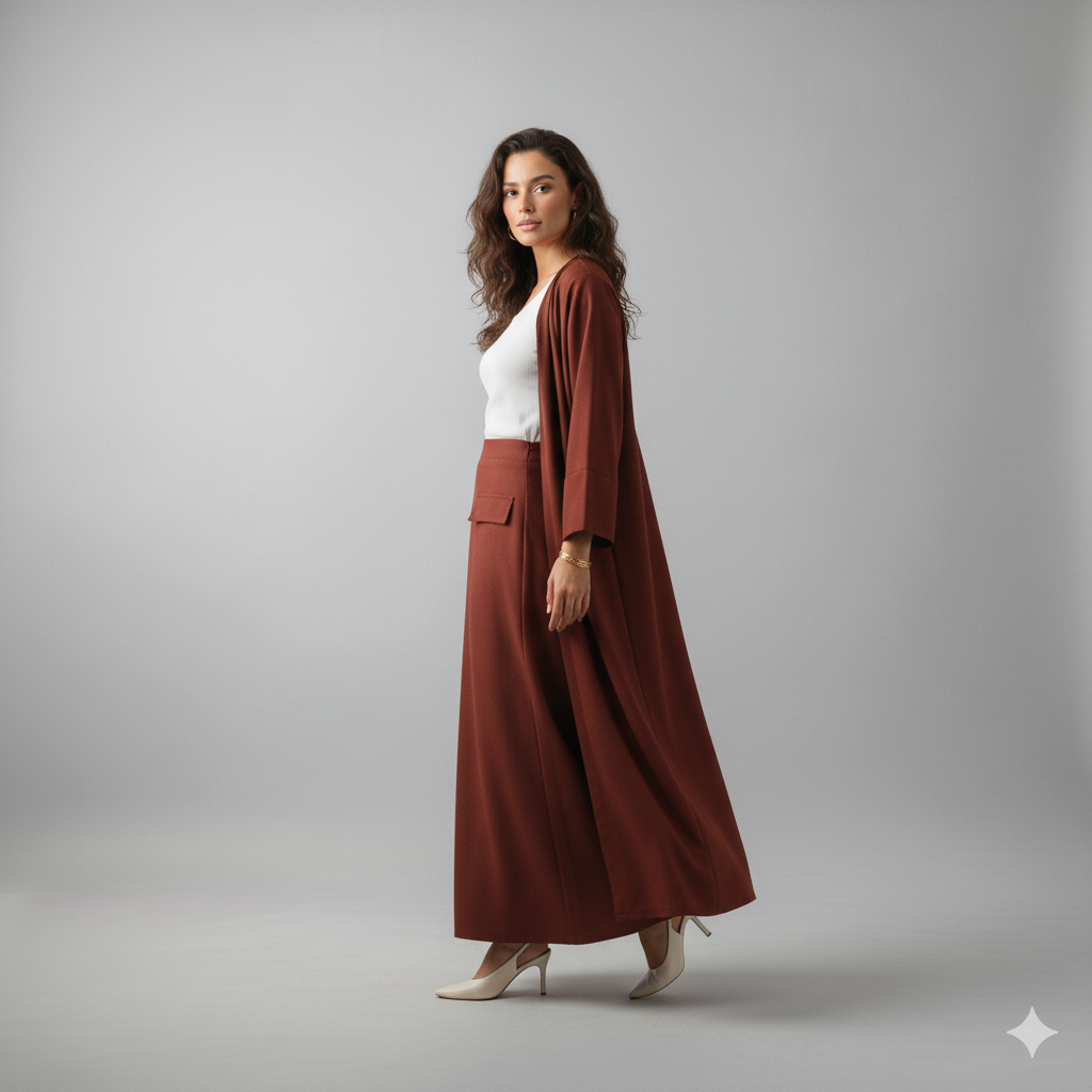 Aya Skirt Set- Burn Umber Red