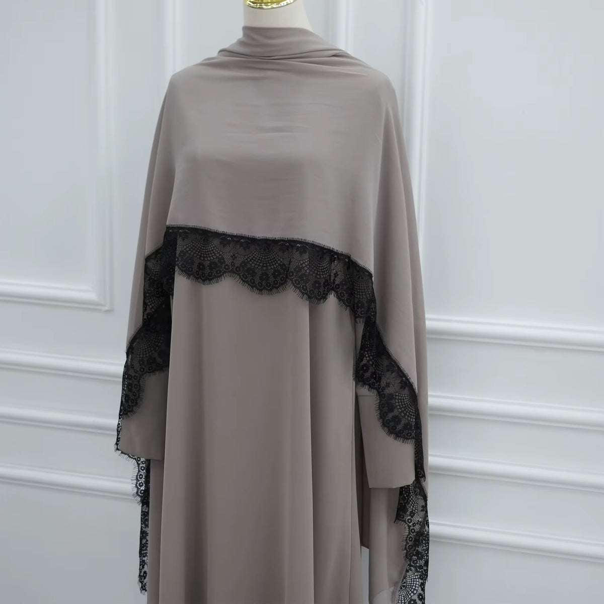 Lace Abaya & Hijab Set – view 5