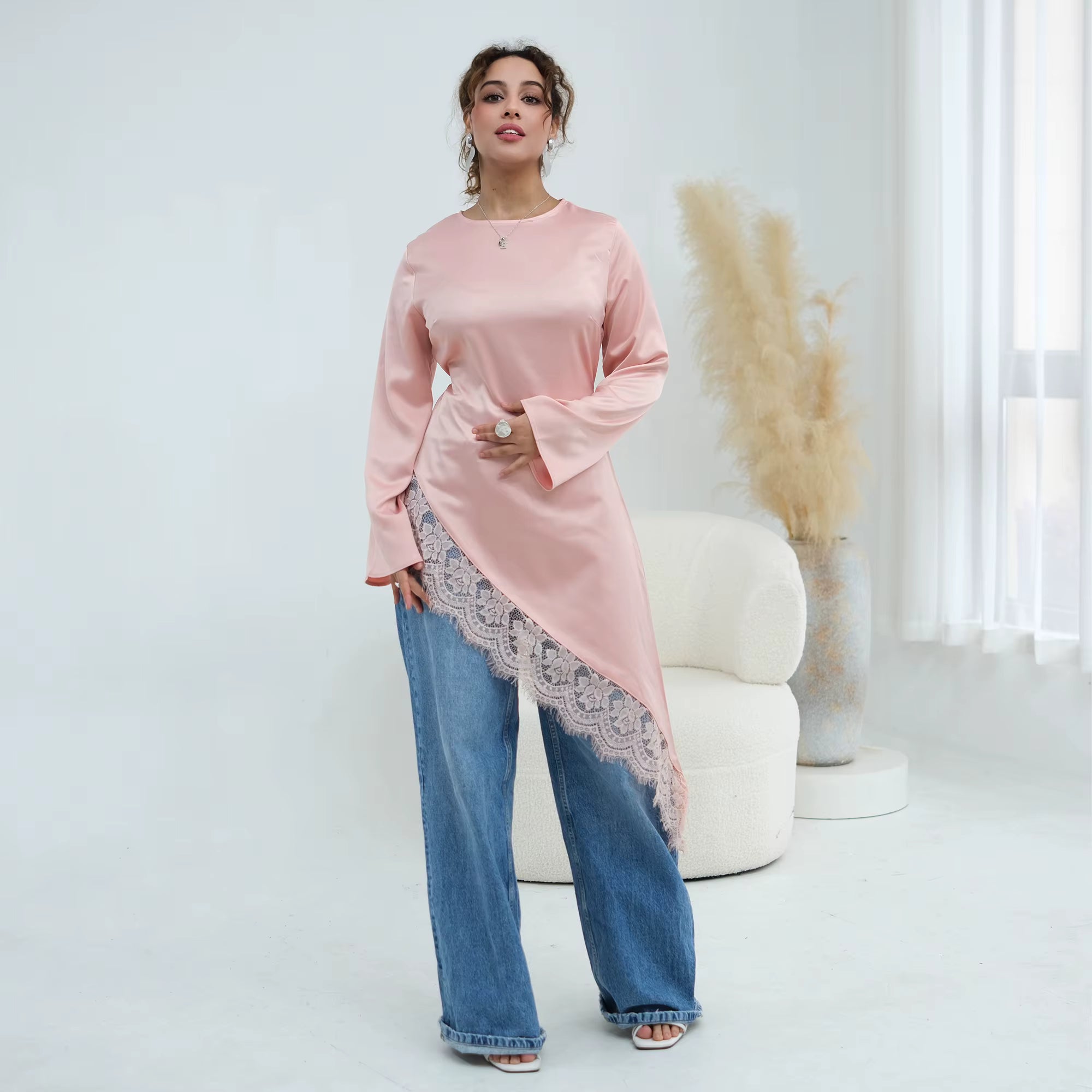 Satin Lace Top