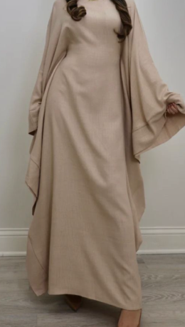 QAMAR BUTTERFLY ABAYA BEIGE