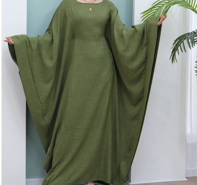 QAMAR BUTTERFLY ABAYA GREEN