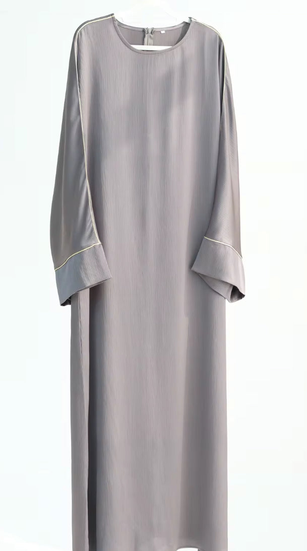 FATIMA LINED ABAYA GRAY