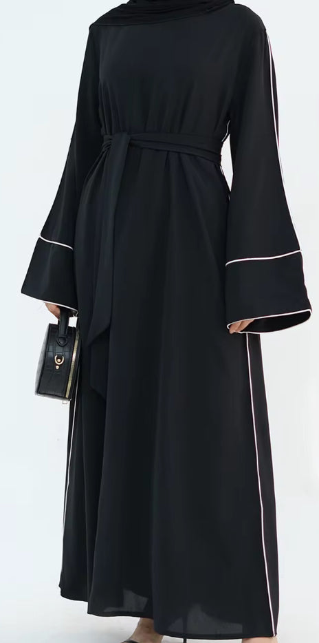 YARA LINED ABAYA BLACK