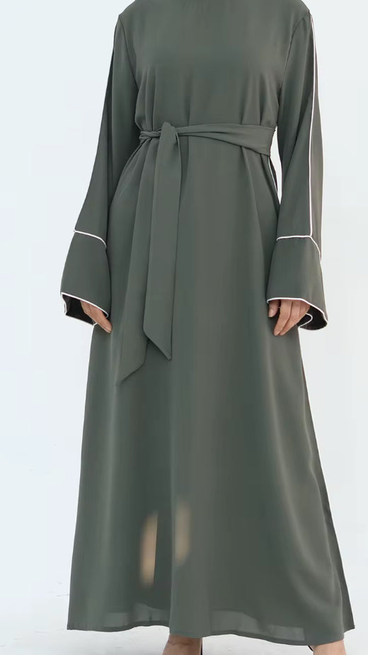 YARA LINED ABAYA OLVIE