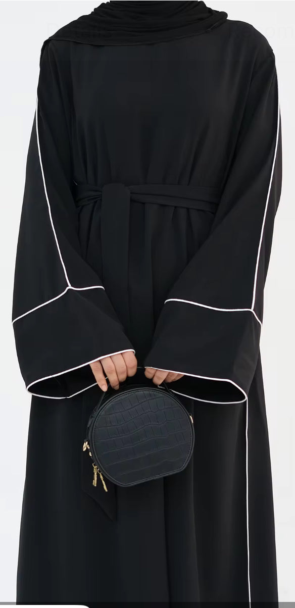 YARA LINED ABAYA BLACK