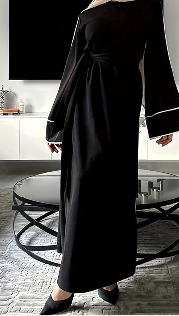 YARA LINED ABAYA BLACK