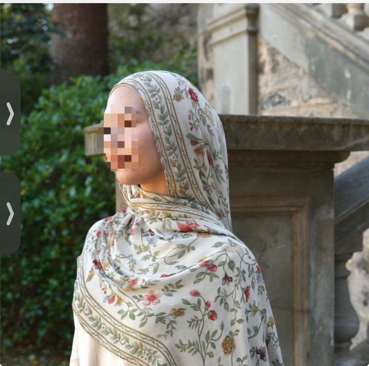 Ivory Garden Printed Modal Hijab 🌸