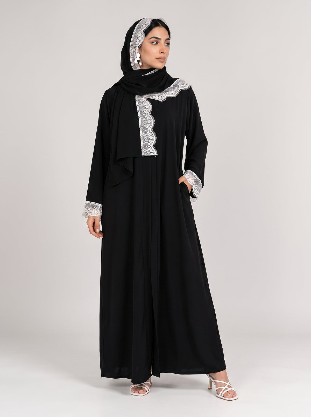 Lace Abaya & Hijab Set