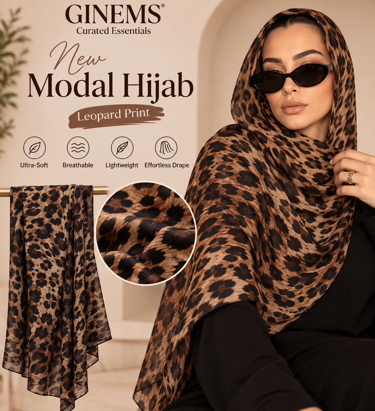 Leopard prints , modal hijab