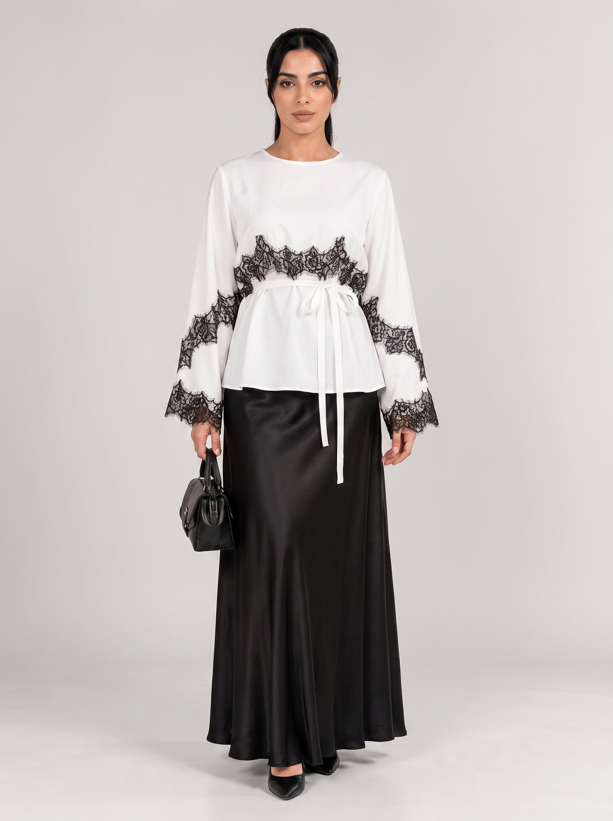 Satin Lace Cape Top