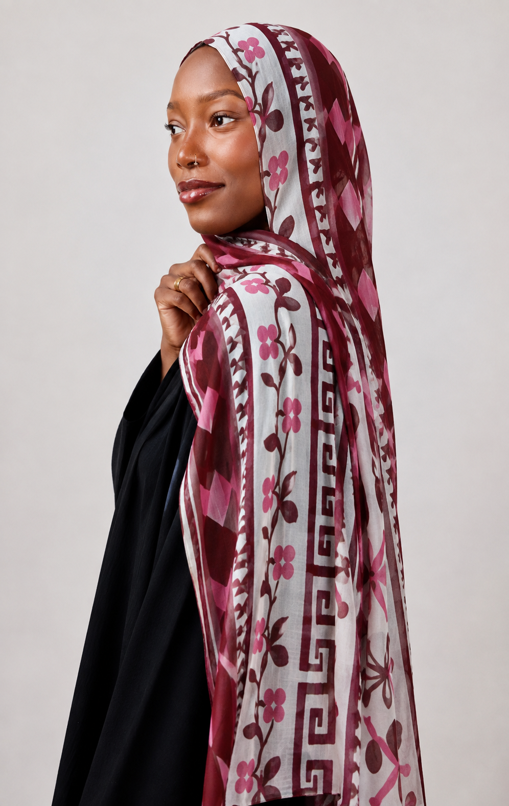 Burgundy Bloom Modal Hijab