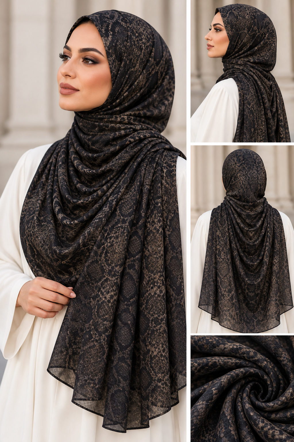 Midnight Python – Printed Jersey Hijab