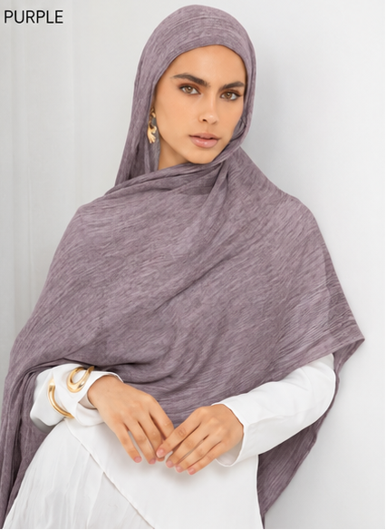 Modal Crinkle Hijab -Beige