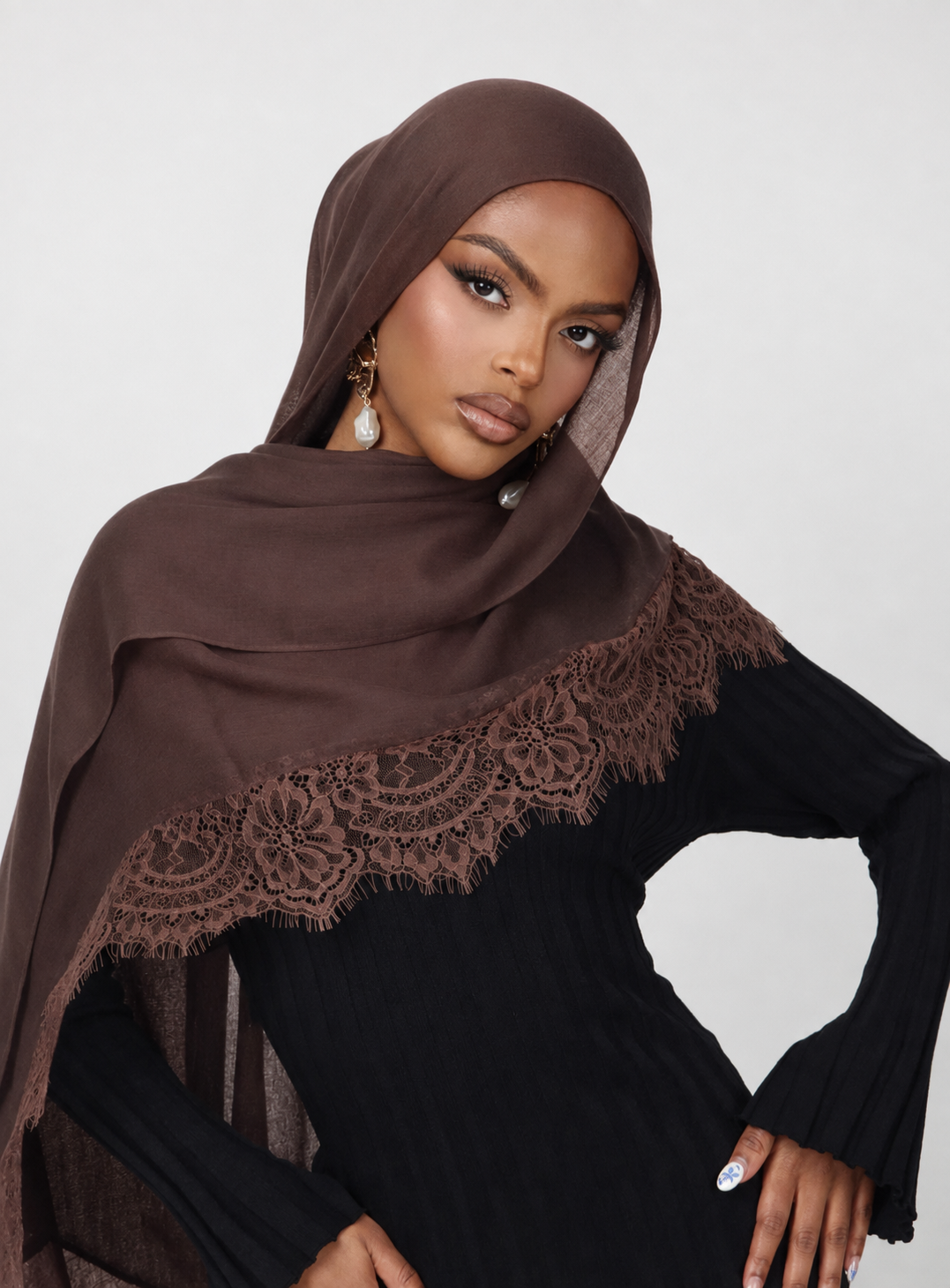 Lace-Trim Modal Hijab – view 6
