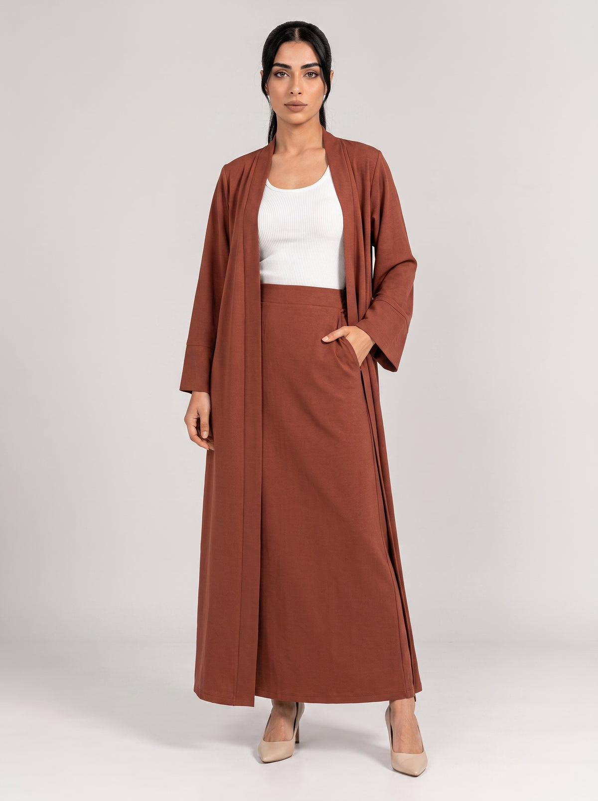 Aya Skirt Set – Burnt Umber Red