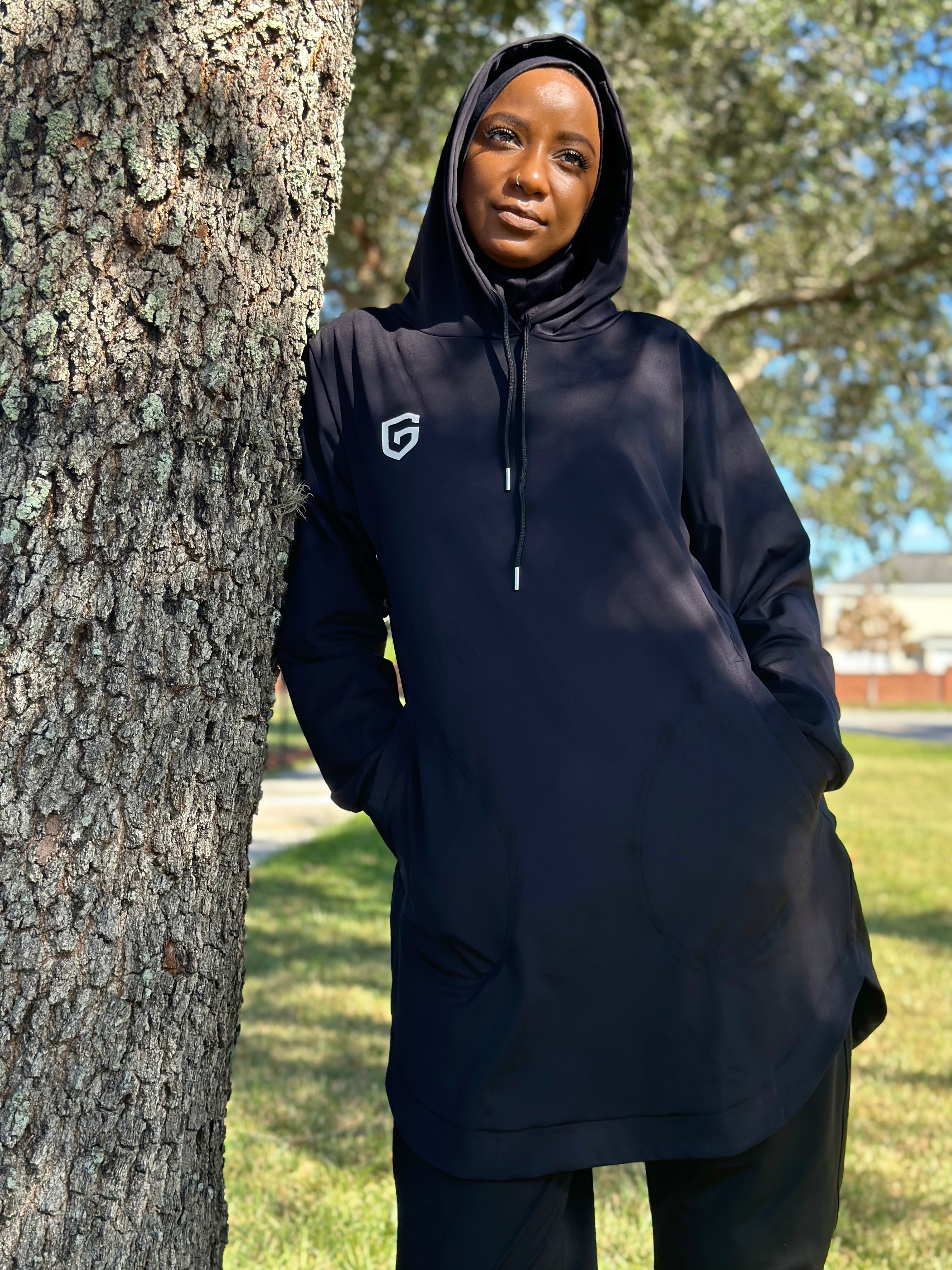 HOODIE STRAIGHT/ YOGA PANTS SET IN BLACK