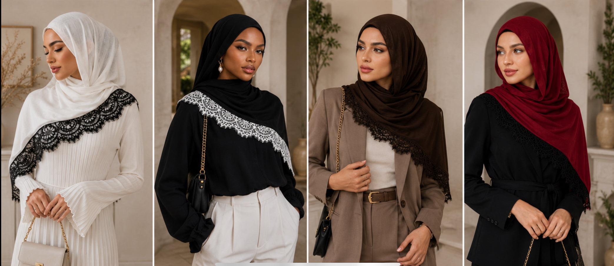 Solid lace hijab