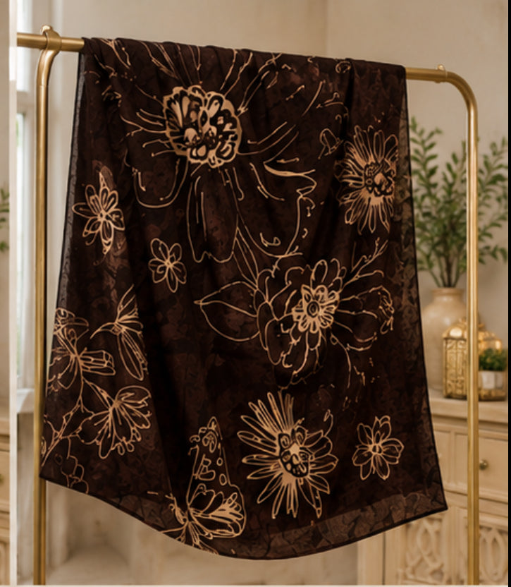 Cocoa blossom Printed modal
