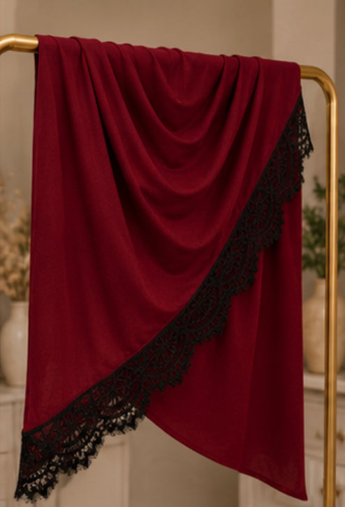 Solid lace hijab
