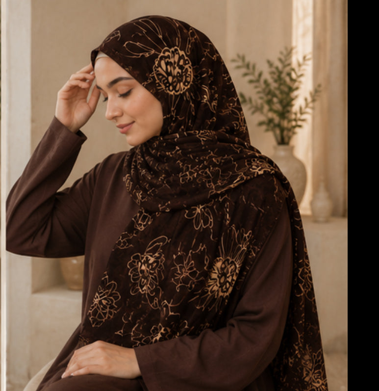 Cocoa blossom Printed modal