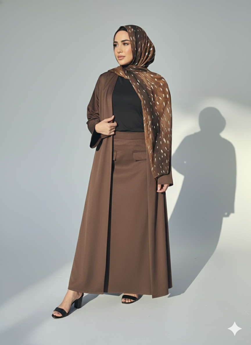 Aya Skirt Set- Brown
