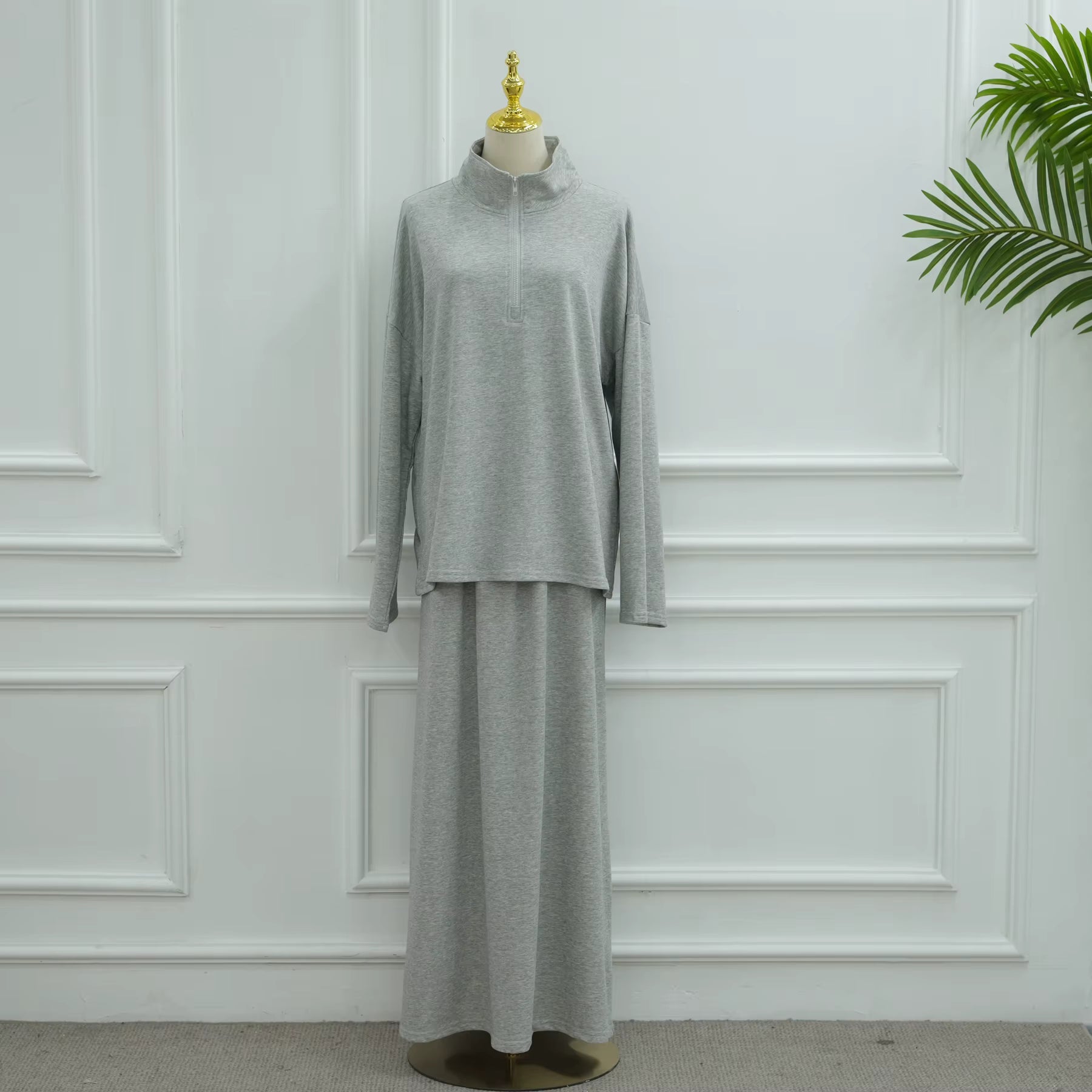 2pc Sporty Style Cotton Skirt set