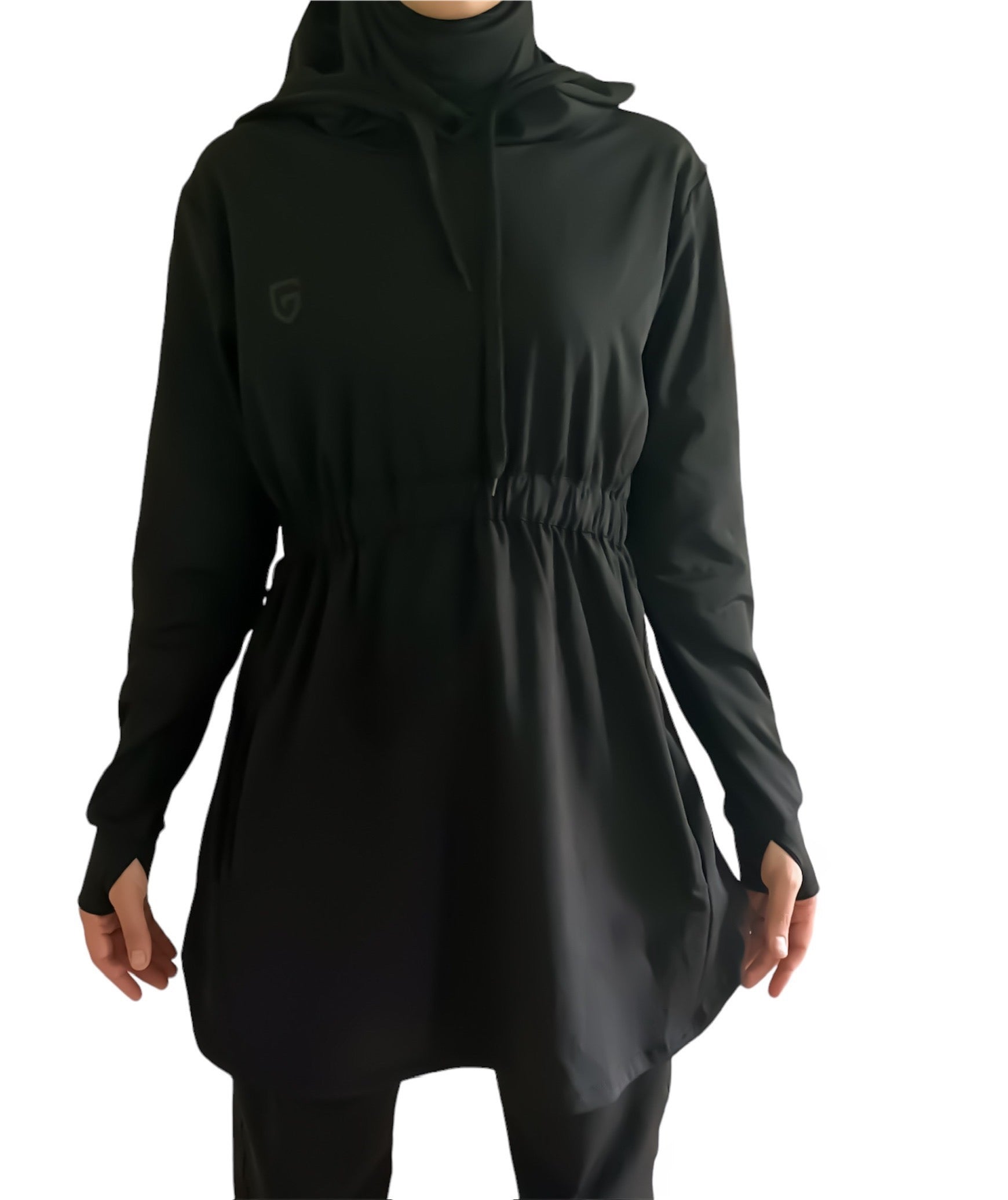 BLACK HOODIE MIDFLOW/ YOGA PANTS SET