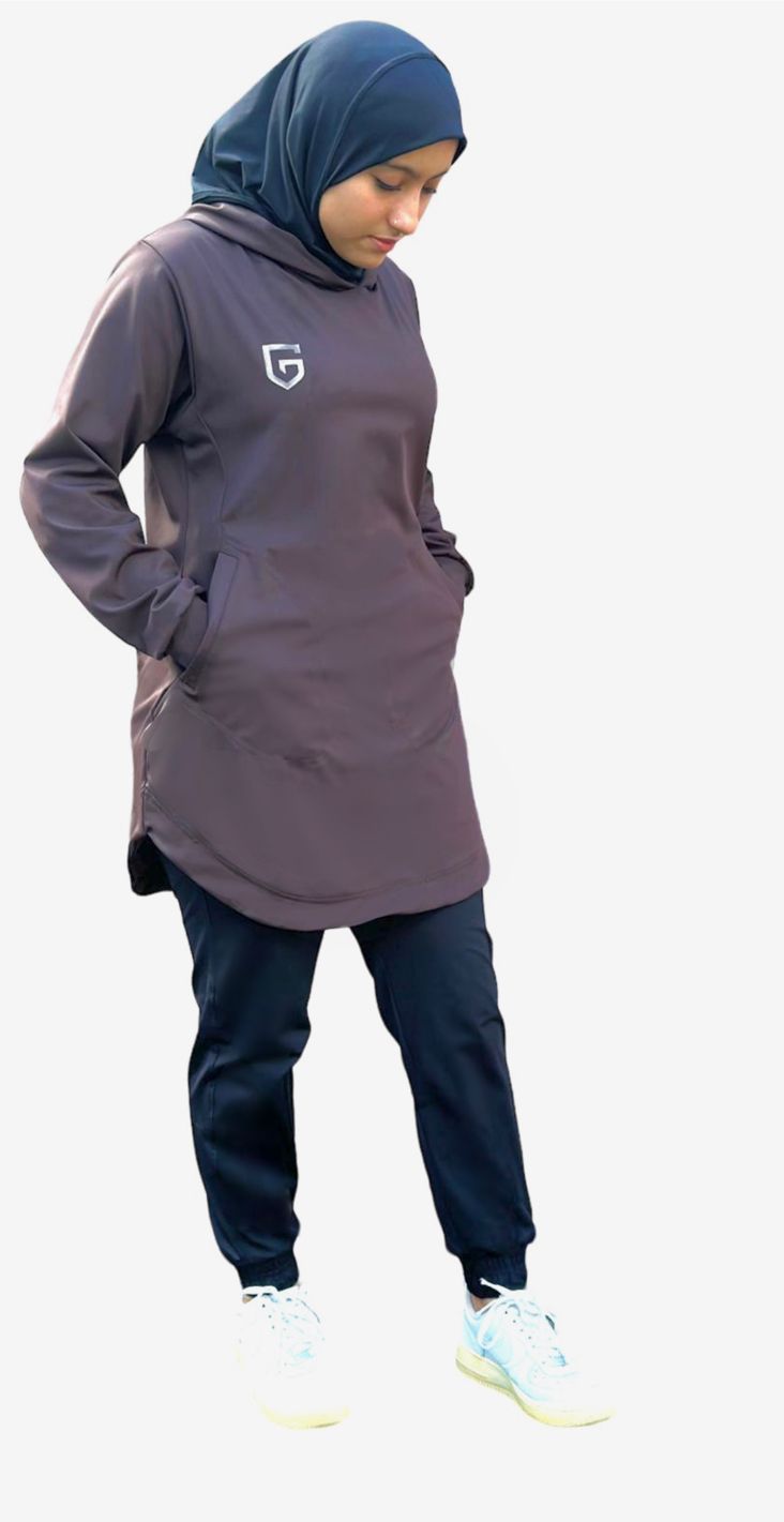 Straight flow Hoodie Brown