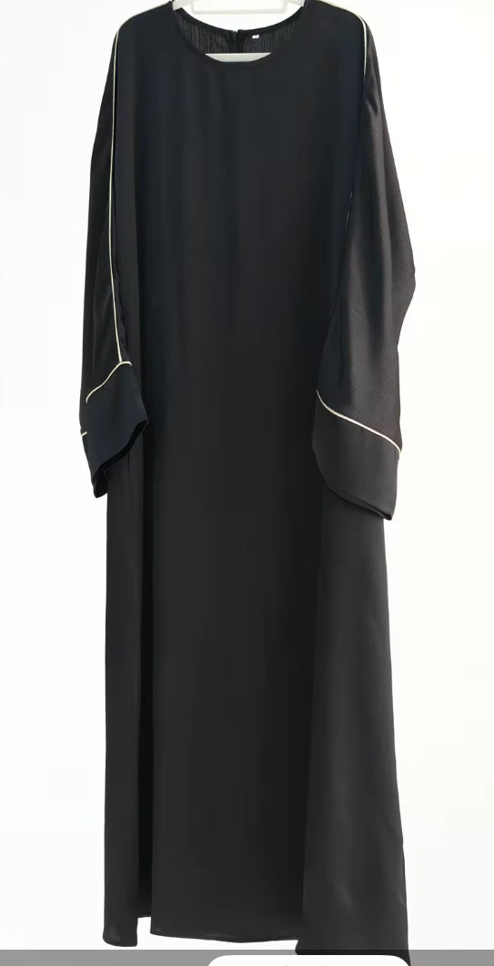 FATIMA LINED ABAYA BLACK
