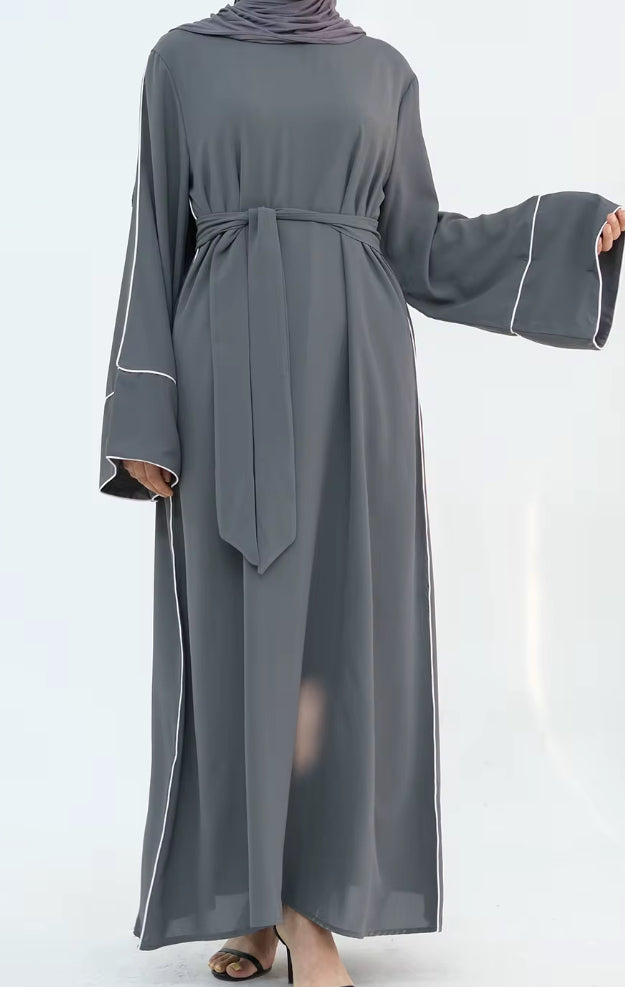 YARA LINED ABAYA GRAY
