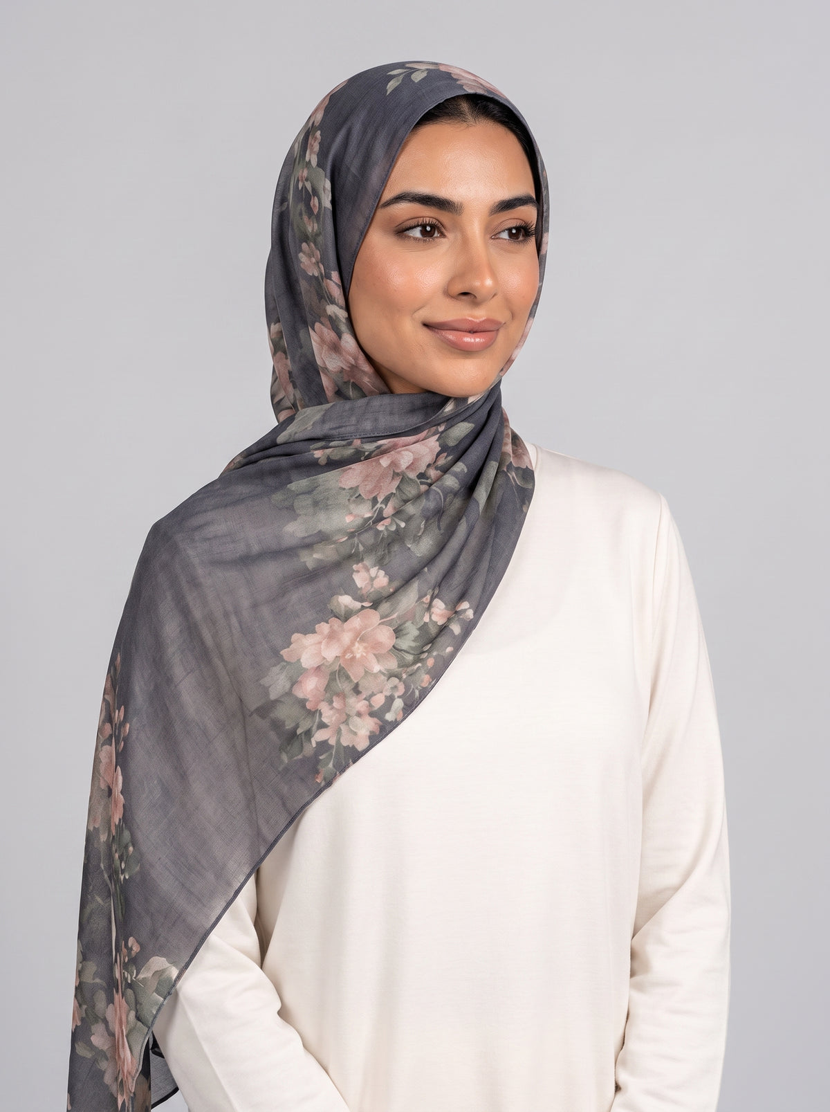 Midnight Blossom Modal Hijab