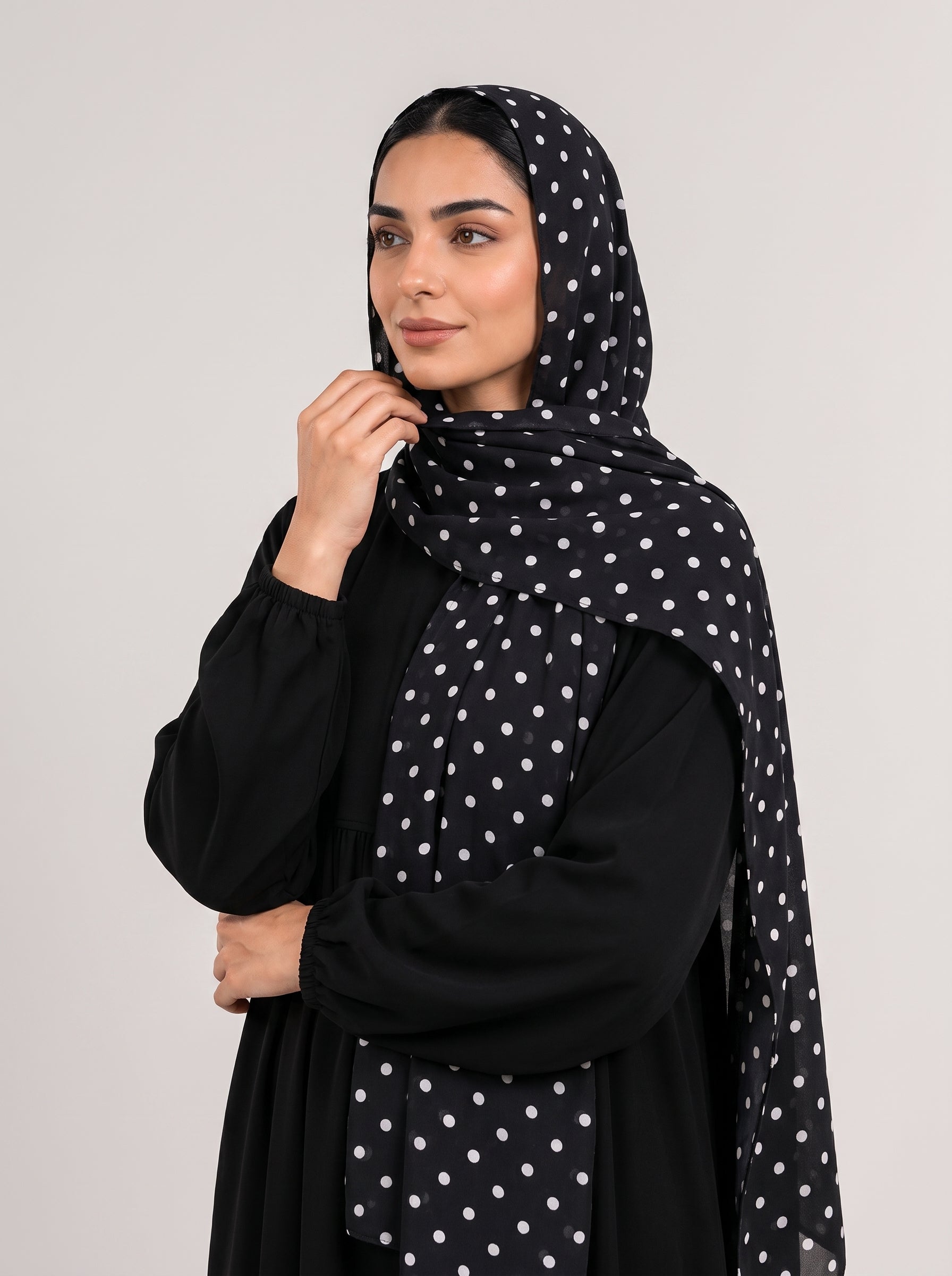 Midnight Polka Dot Modal Hijab