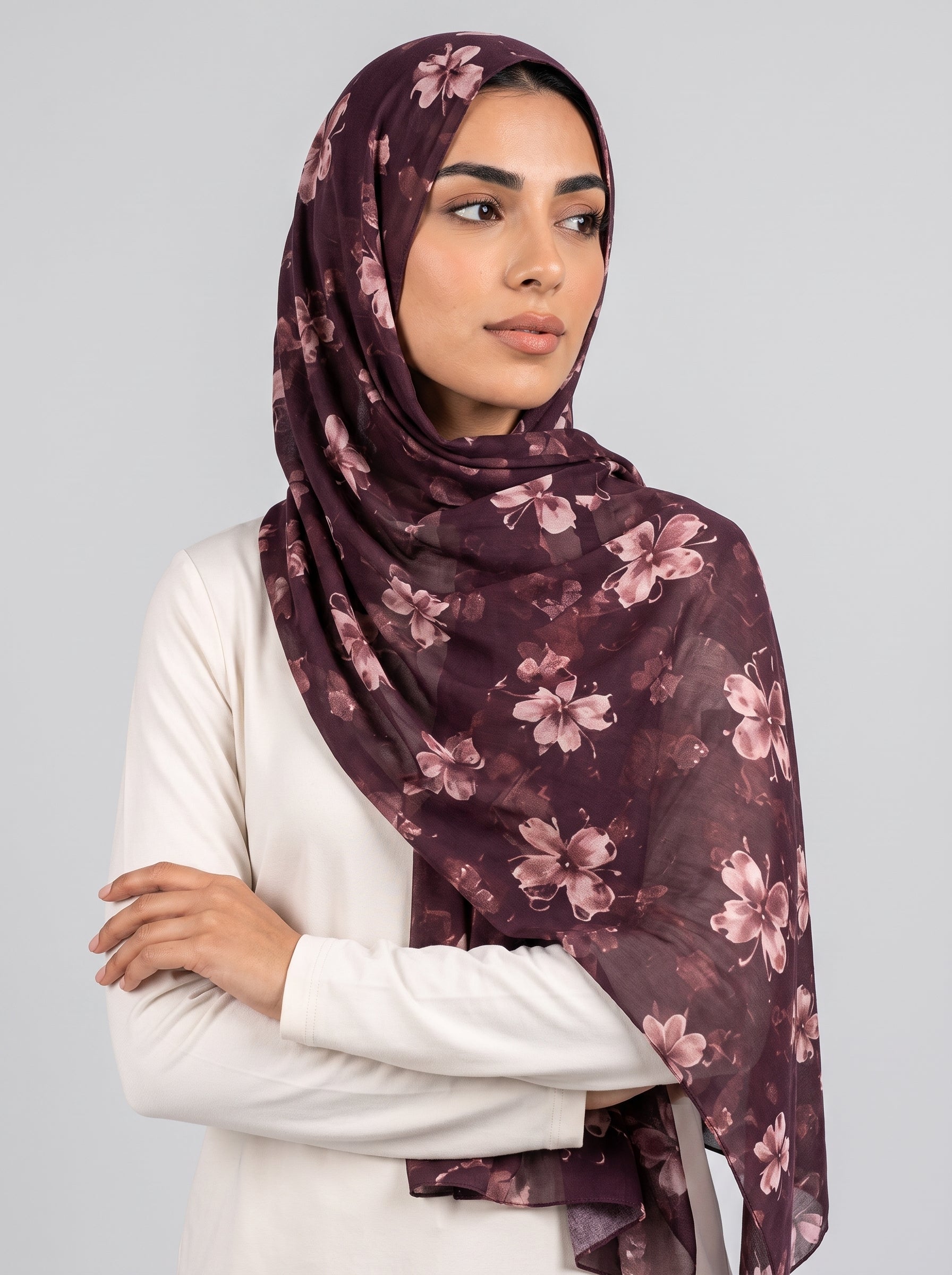Plum Blossom Modal Hijab
