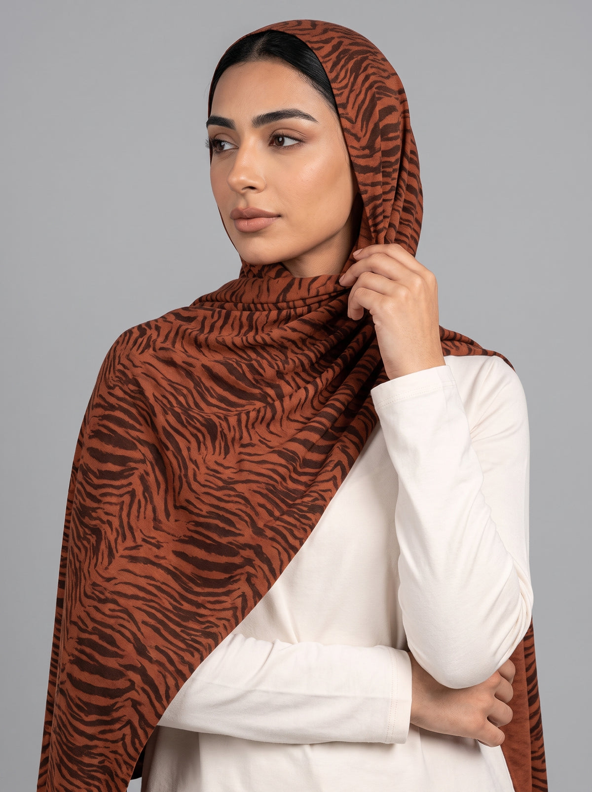 Tiger Printed Modal Hijab