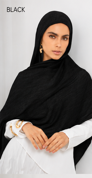 Modal Crinkle Hijab -Beige