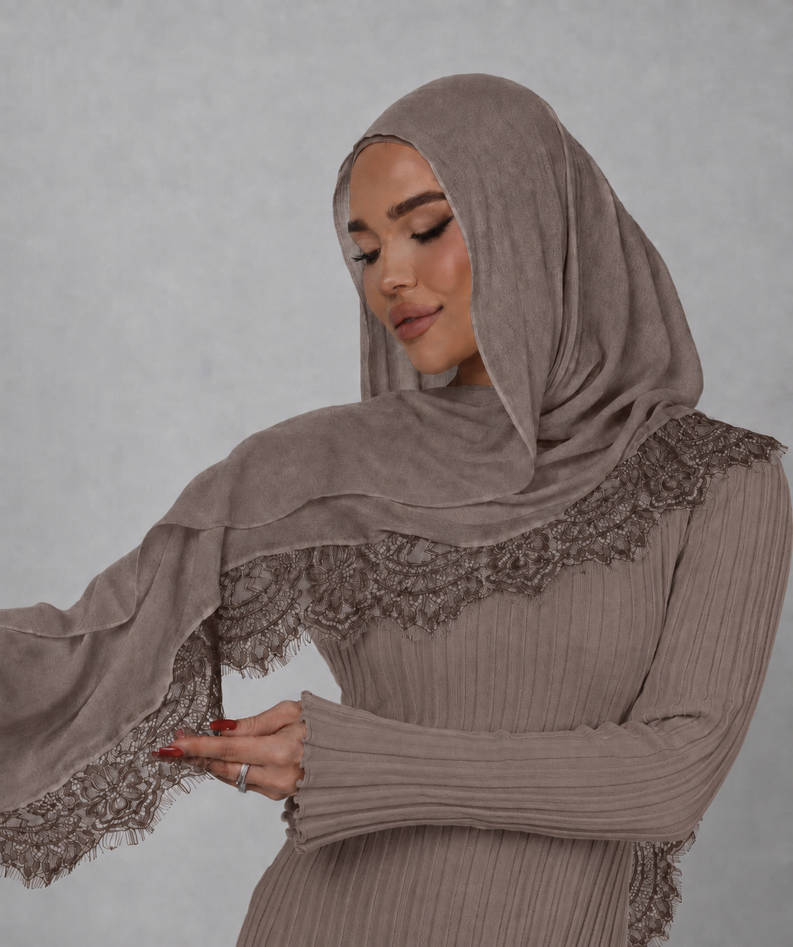 Lace-Trim Modal Hijab – view 10